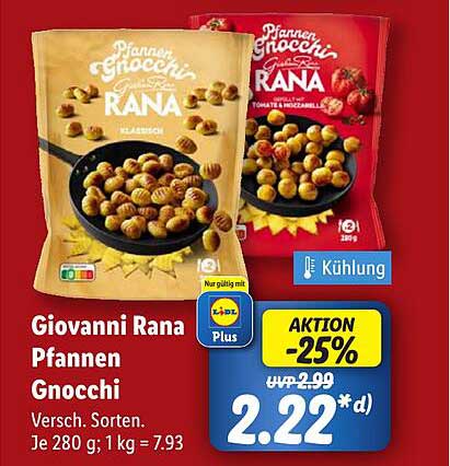 Giovanni Rana Pfannen Gnocchi – Verschiedene Sorten