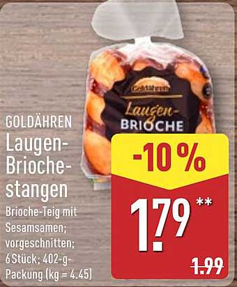 GOLDÄHREN Laugen-Brioche-Stangen