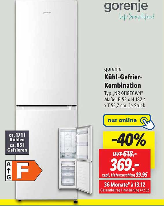 gorenje Kühlschrank-Gefrier-Kombination Typ 'NRK418ECW4'