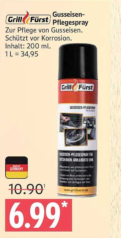 Grill Fürst Gusseisen-Pflegespray 200 ml