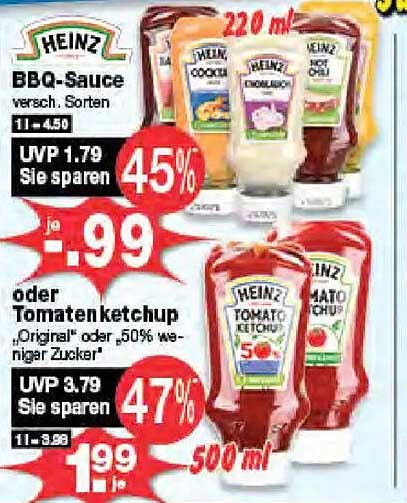 HEINZ BBQ-Sauce verschiedene Sorten 220 ml für nur 1,99 €