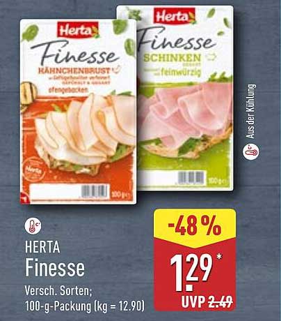 Herta Finesse Aufschnitt – 48 % Rabatt!