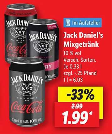 Jack Daniel's Mixgetränk 0,33 L