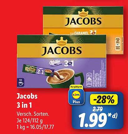 Jacobs 3 in 1 - Verschiedene Sorten