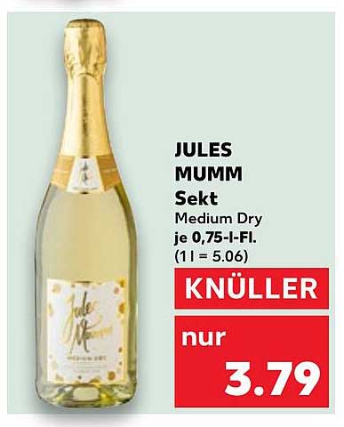 JULES MUMM Sekt Medium Dry je 0,75-l-FI.