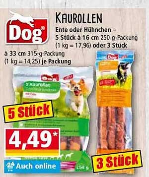 Kaurollen für Hunde - Ente oder Hühnchen
