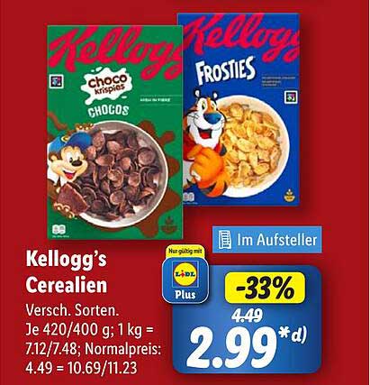 Kellogg’s Ceralien - Verschiedene Sorten