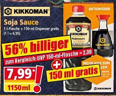 Kikkoman Soja Sauce 1l + 150ml Dispenser gratis