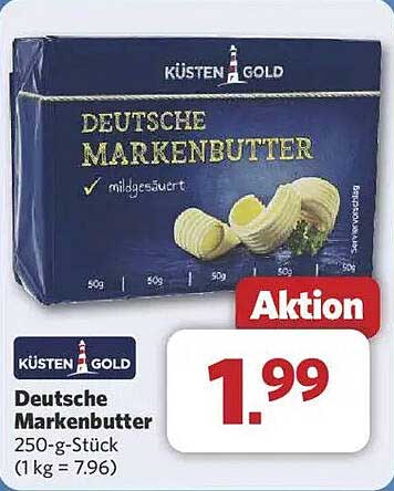 Küsten Gold Deutsche Markenbutter 250-g-Stück
