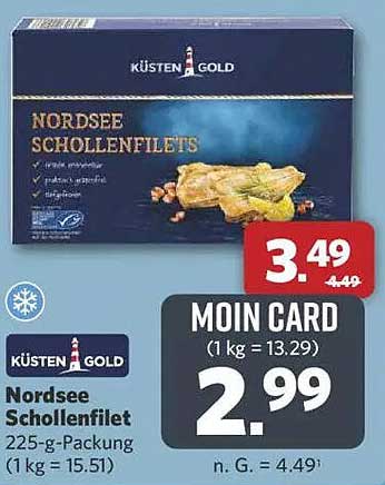 KÜSTEN GOLD Nordsee Schollenfilets 225-g-Packung