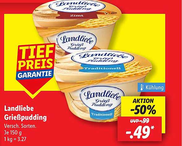 Landliebe Grießpudding - Verschiedene Sorten
