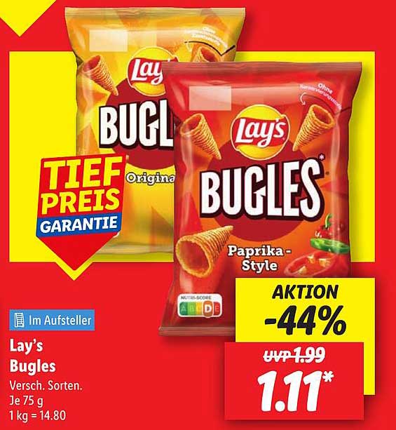 Lay's Bugles - Verschiedene Sorten 75 g