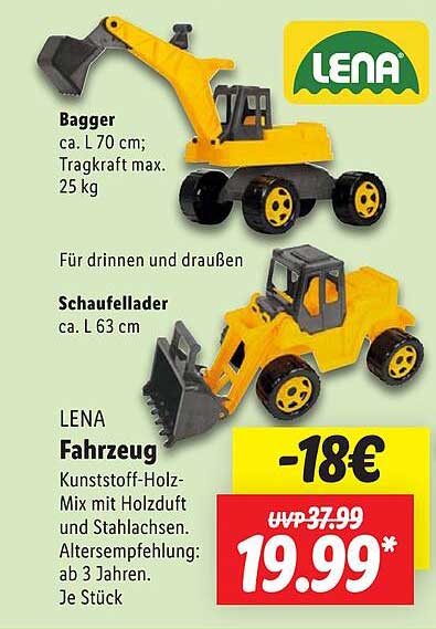 LENA Fahrzeuge – Bagger und Schaufellader im Set!