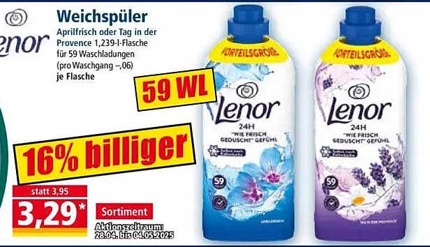 Lenor Weichspüler Aprilfrisch oder Tag in der Provence 1,239 l