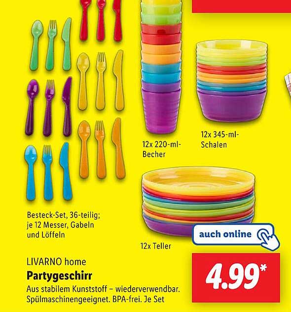 LIVARNO home Partygeschirr Set, 36-teilig