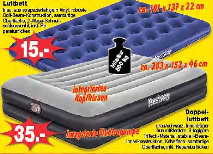 Luftbett und Doppel-Luftbett von Bestway