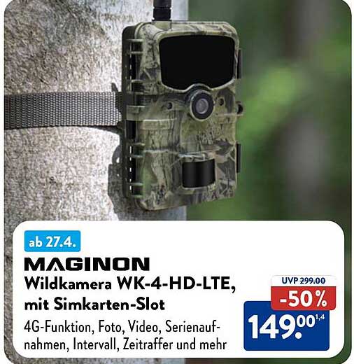 MAGINON Wildkamera WK-4-HD-LTE, mit Simkarten-Slot