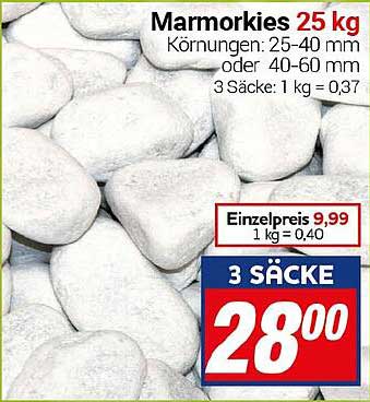 Marmorkies 25 kg – Ideal für Garten und Gestaltung