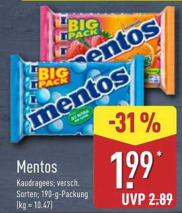 Mentos Kaufrages; verschiedene Sorten; 190-g-Packung