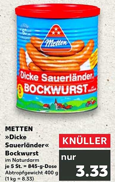 METTEN »Dicke Sauerländer« Bockwurst