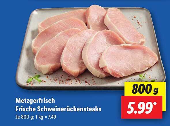 Metzgerfrisch Frische Schweinerückensteaks
