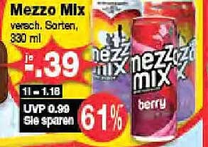Mezzo Mix, verschiedene Sorten, 330 ml