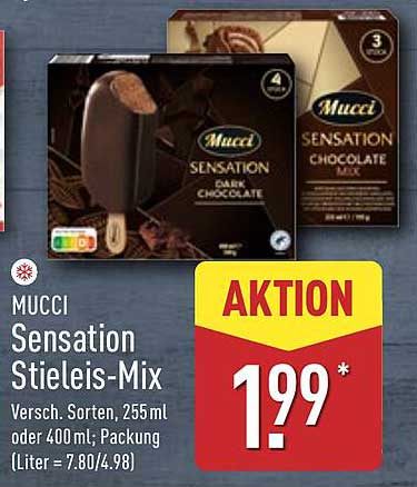 MUCCI Sensation Stieleis-Mix - Versch. Sorten, 255ml oder 400ml