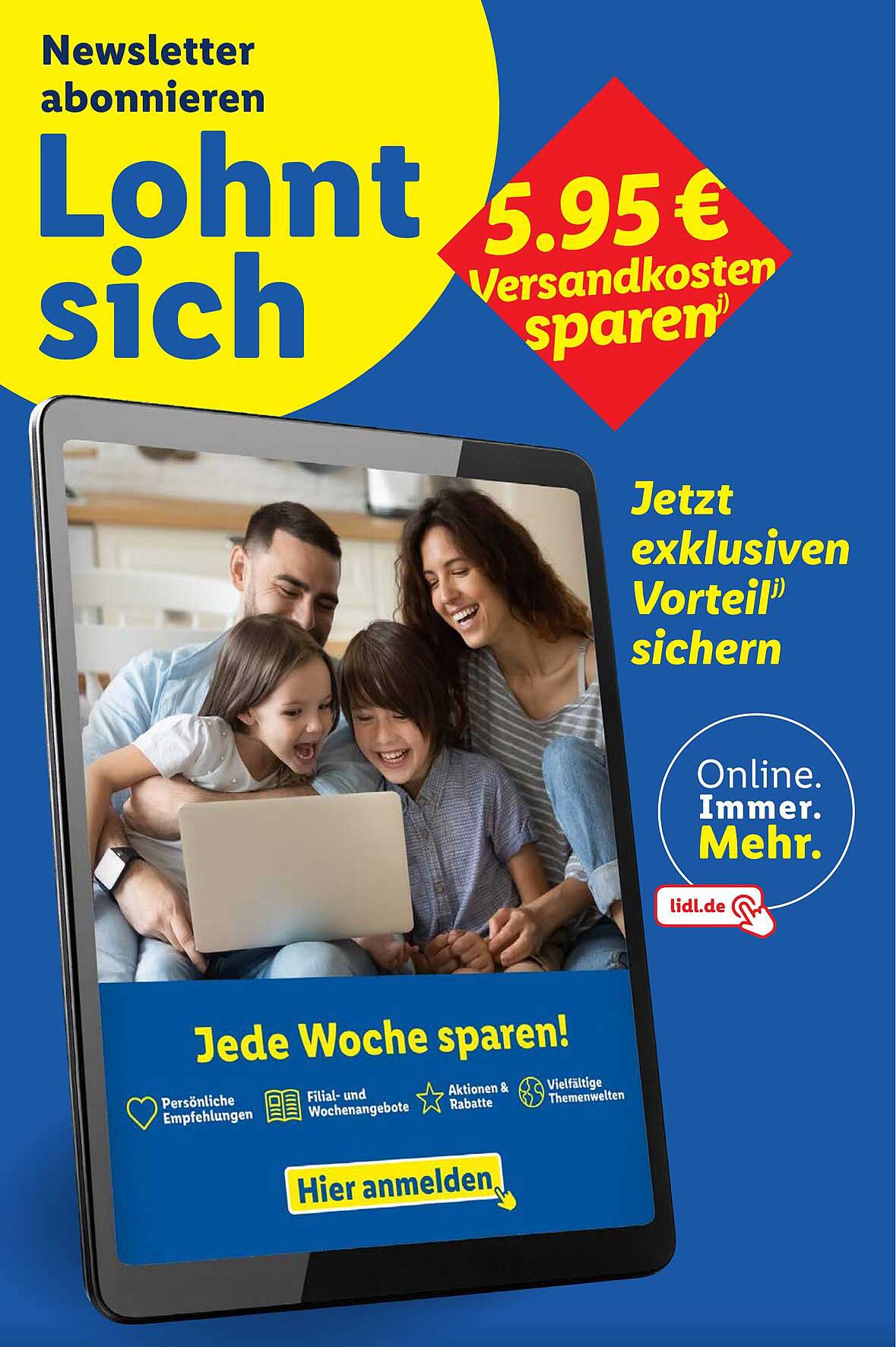 Newsletter abonnieren - 5,95 € Versandkosten sparen
