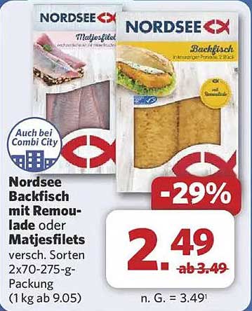 Nordsee Backfisch mit Remoulade oder Matjesfilets