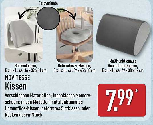 NOVITESTE Kissen – Für mehr Sitzkomfort