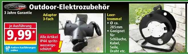 Outdoor-Elektrozubehör – 3-fach Adapter und Leerdrommel