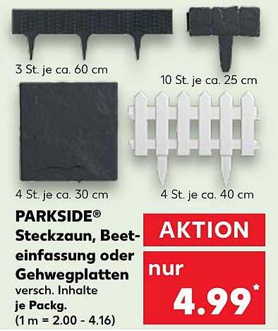 PARKSIDE® Steckzaun, Beet-Einfassung oder Gehwegplatten