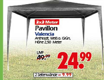Pavillon Valencia 3x3 Meter in Anthrazit