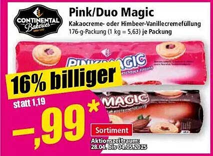 Pink/Duo Magic - Kakaocreme- oder Himbeer-Vanillecremefüllung 176-g-Packung