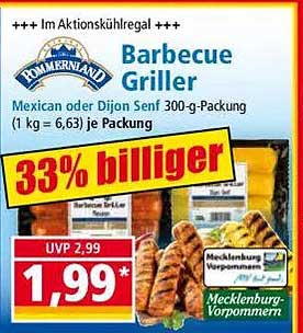 Pommerland Barbecue Griller – Mexican oder Dijon Senf 300-g-Packung