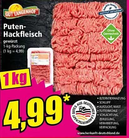 Puten-Hackfleisch gewürzt 1-kg-Packung