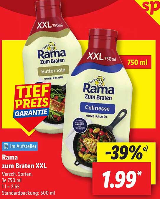 Rama zum Braten XXL – Butternote und Culinesse 750 ml