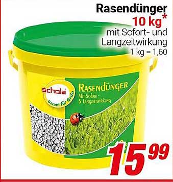 Rasendünger 10 kg mit Sofort- und Langzeitwirkung