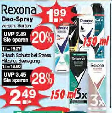 Rexona Deo-Spray – Verschiedene Sorten