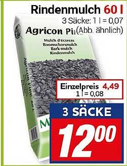 Rindenmulch 60 l - 3 Säcke für nur 12,00 €