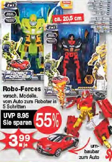 Robo-Forces – verschiedene Modelle, vom Auto zum Roboter in 5 Schritten