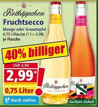 Rotkäppchen Fruchtsecco – Mango oder Granatapfel 0,75 l-Flasche