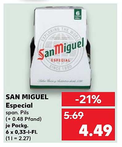 SAN MIGUEL Especial span. Pils 6 x 0,33 l