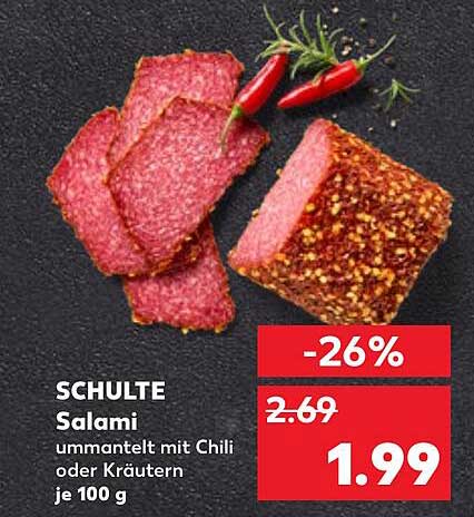 SCHULTE Salami ummantelt mit Chili oder Kräutern je 100 g