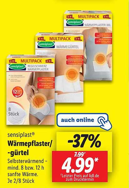 sensiplast® Wärmeplaster/-gürtel - Selbstwärmend, 8 Stück