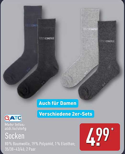 Socken 2er-Set für Damen und Herren
