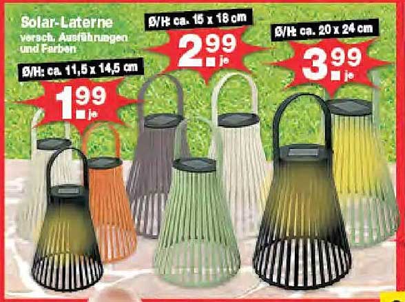 Solar-Laterne verschiedene Ausführungen und Farben