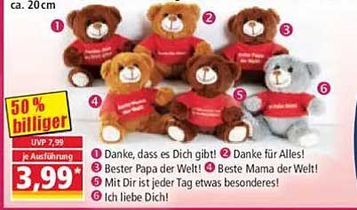 Teddybären mit liebevollen Botschaften - ideal zum Verschenken