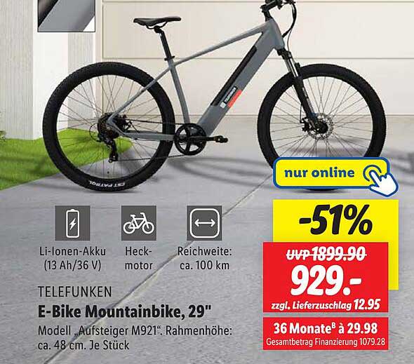 TELEFUNKEN E-Bike Mountainbike, 29"