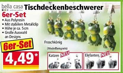 Tischdeckenbeschwerer 6er-Set von bella casa